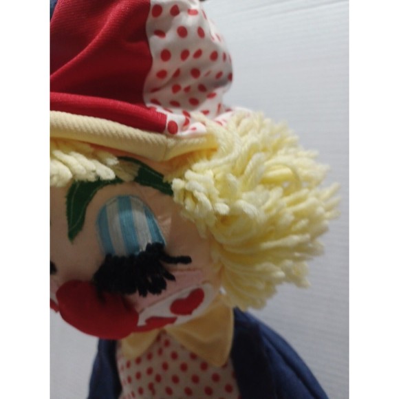 Clown Large Vintage Clown Doll Handmaid Yellow hair Sleeping clown Collectible - Picture 9 of 12